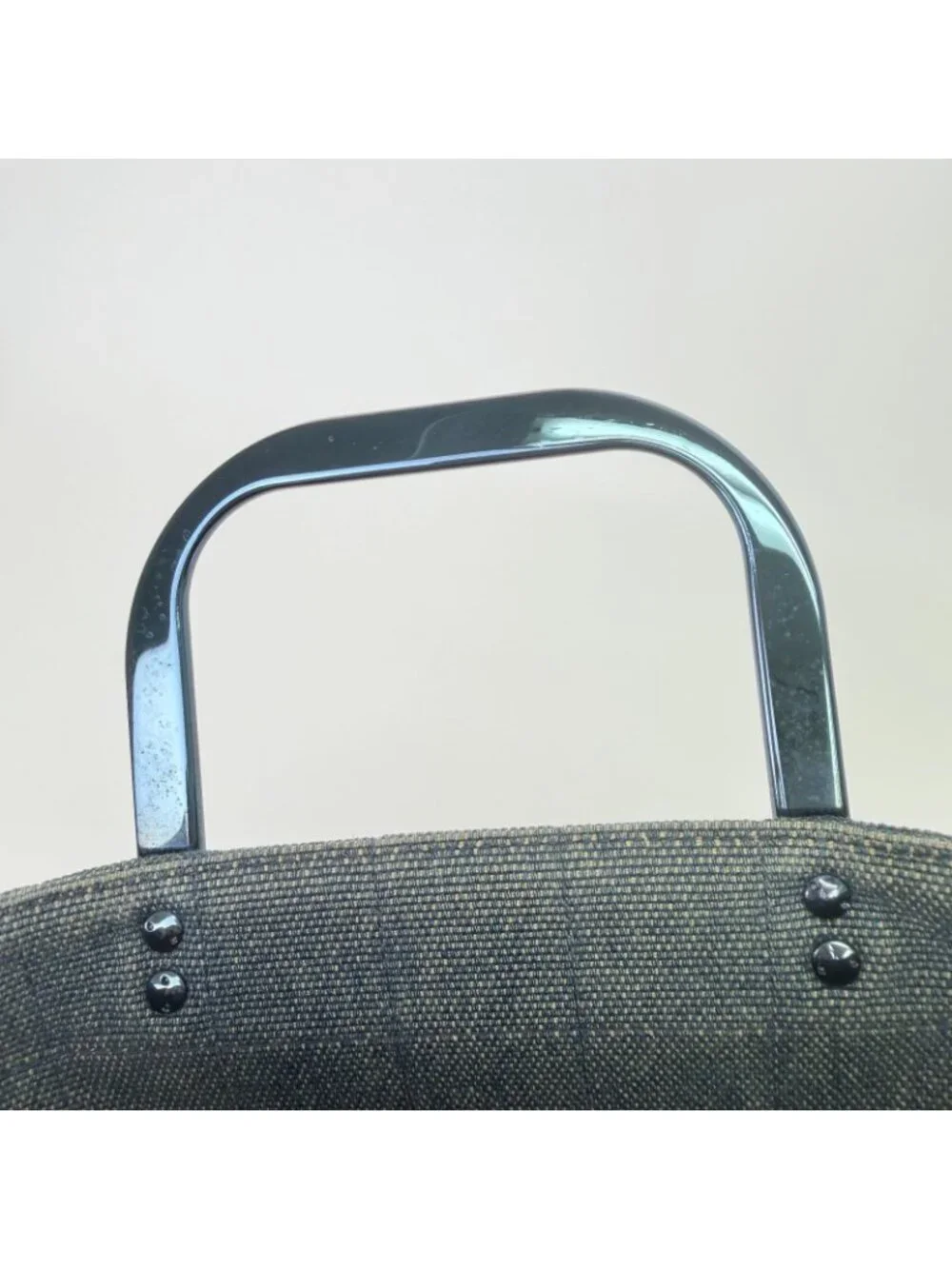 Chanel CC Logo Plastic Chain Handbag Denim Blue Seal Vintage